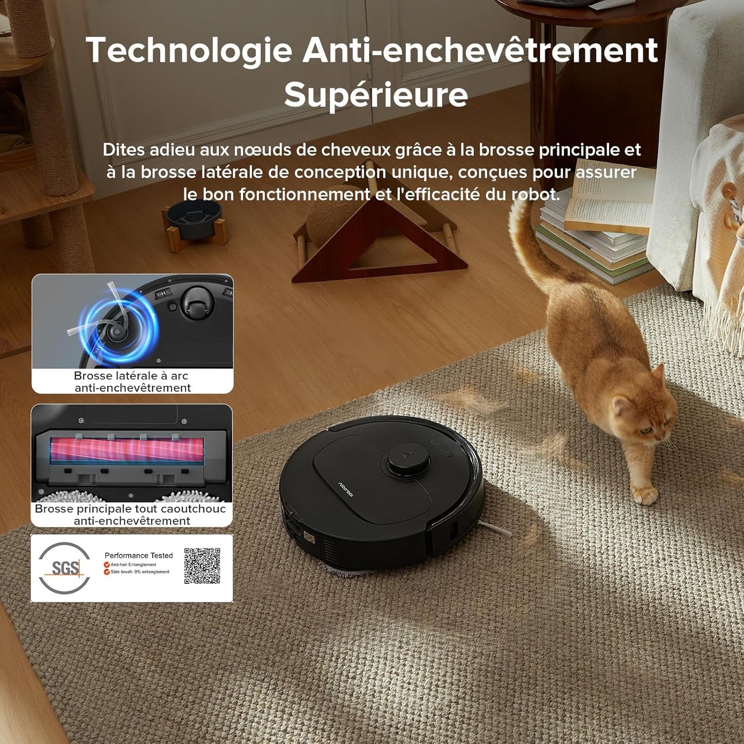 Roborock QV 35A – Aspirateur Robot Laveur 8000Pa avec Station Multifonctionnelle