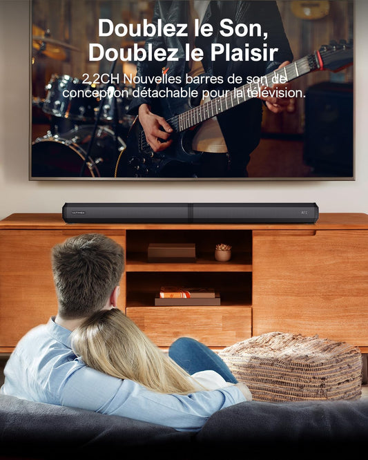 ULTIMEA Barre de Son TV 2.2 Apollo S40 Pro – Détachable, Bluetooth 5.3, Arc/Optique