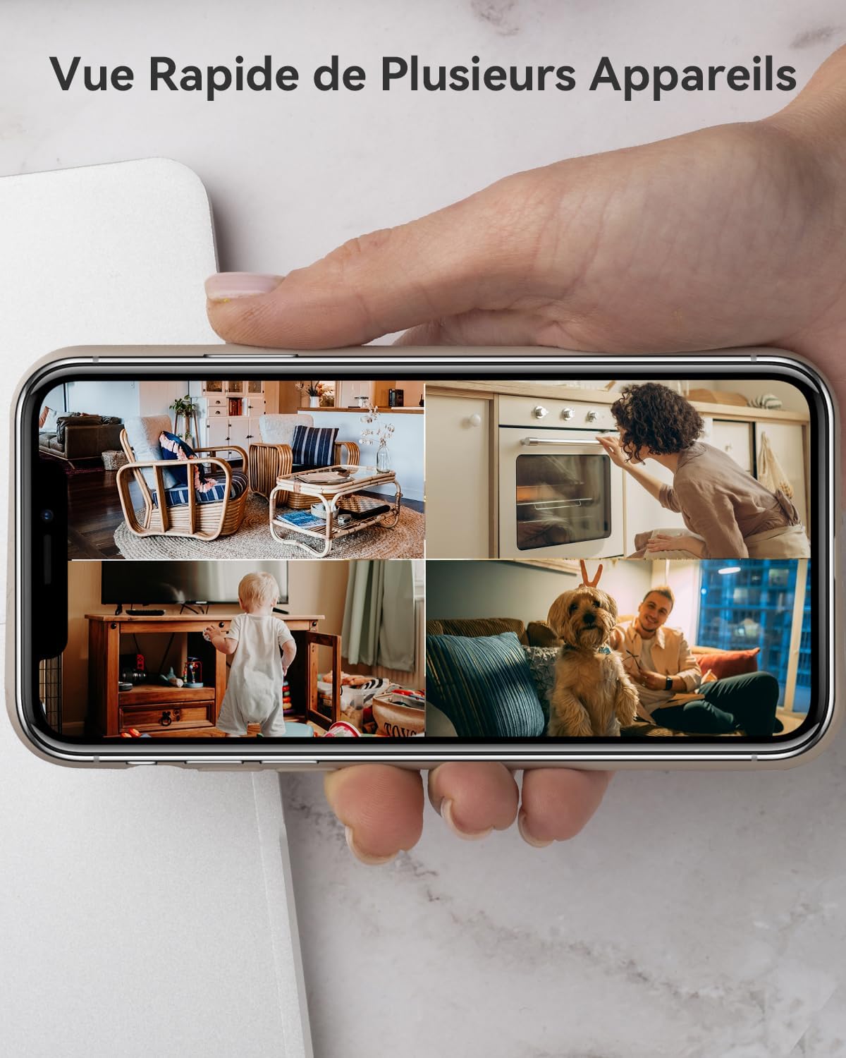 Imou Caméra Surveillance WiFi Intérieure 2K 360° – Détection IA, Alexa, Bébé & Animaux